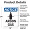 Signmission Argon Gas OSHA Notice Sign, Aluminum, 18in W x 24in L, 2PK OS-2PACK-NS-A-1824-V-10174 - alternate 2